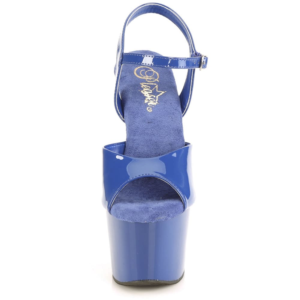 Pleaser Adore-709 – Blaue Lack-Sandalen (Absatz 17,8 cm) - 2