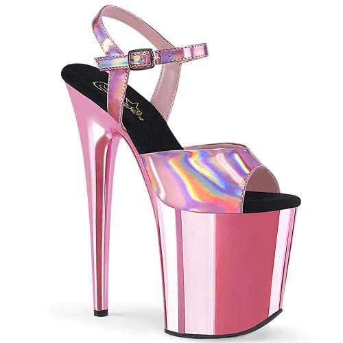 Pleaser Flamingo-809HG – rosa Sandaletten mit hoher Plateau-Sohle (Absatz 20 cm)