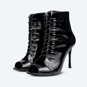 Glossy Goddess – High Heels schwarz aus lackiertem Naturleder (10 cm)