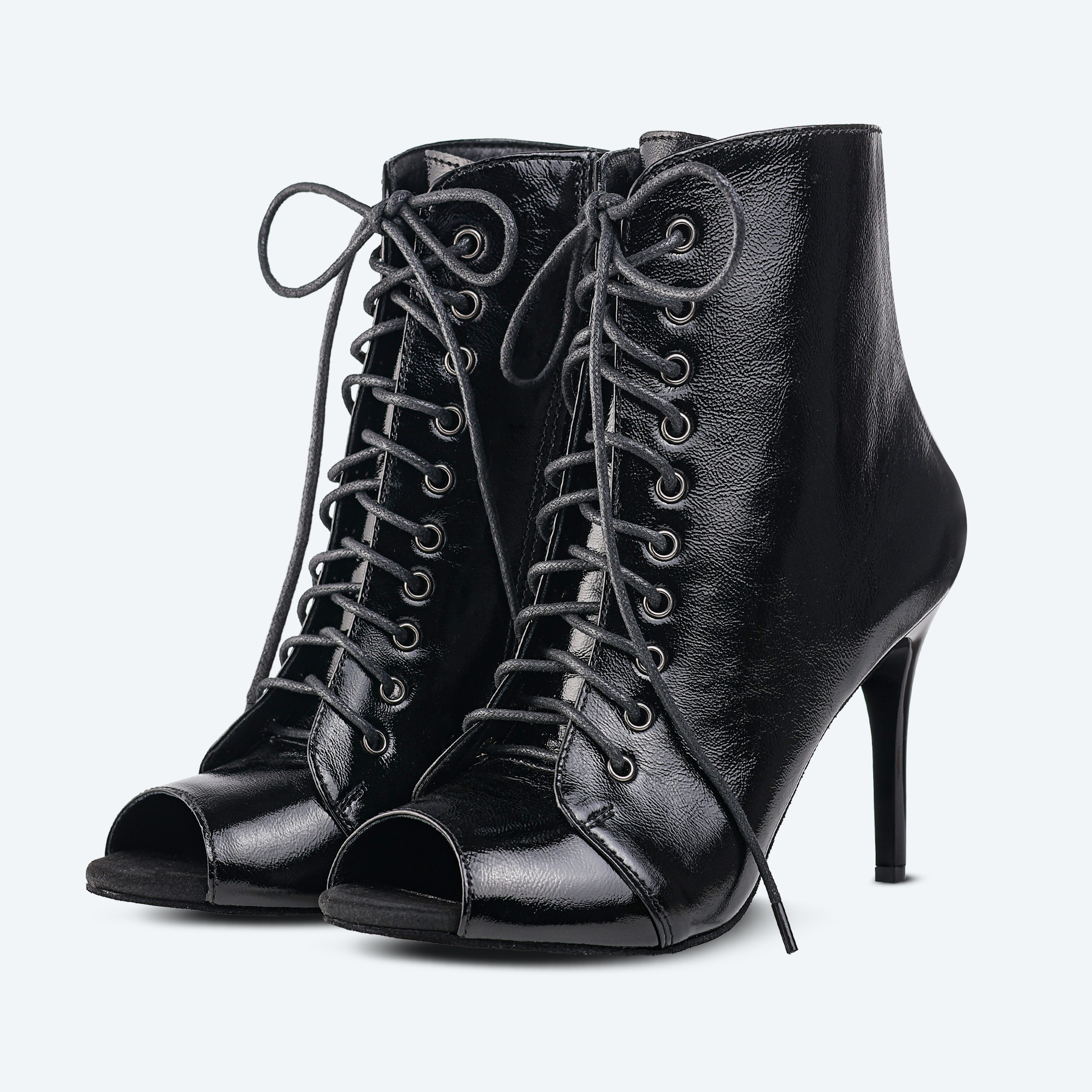 Glossy Goddess – High Heels schwarz aus lackiertem Naturleder (9 cm)