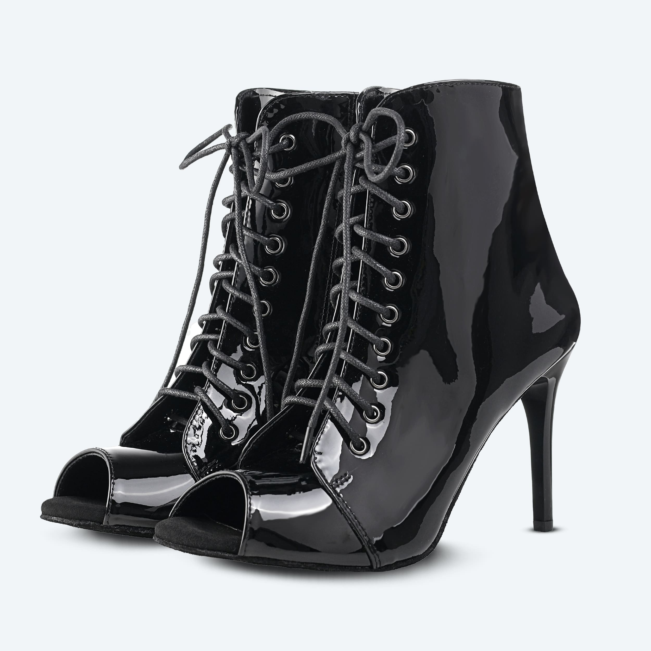 Glossy Heels Vegan – schwarze Heels aus Lack-Kunstleder (9 cm)