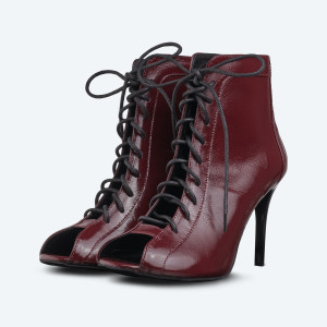 Maria Heels – rote lackierte High Heels aus echtem Leder (9 cm)
